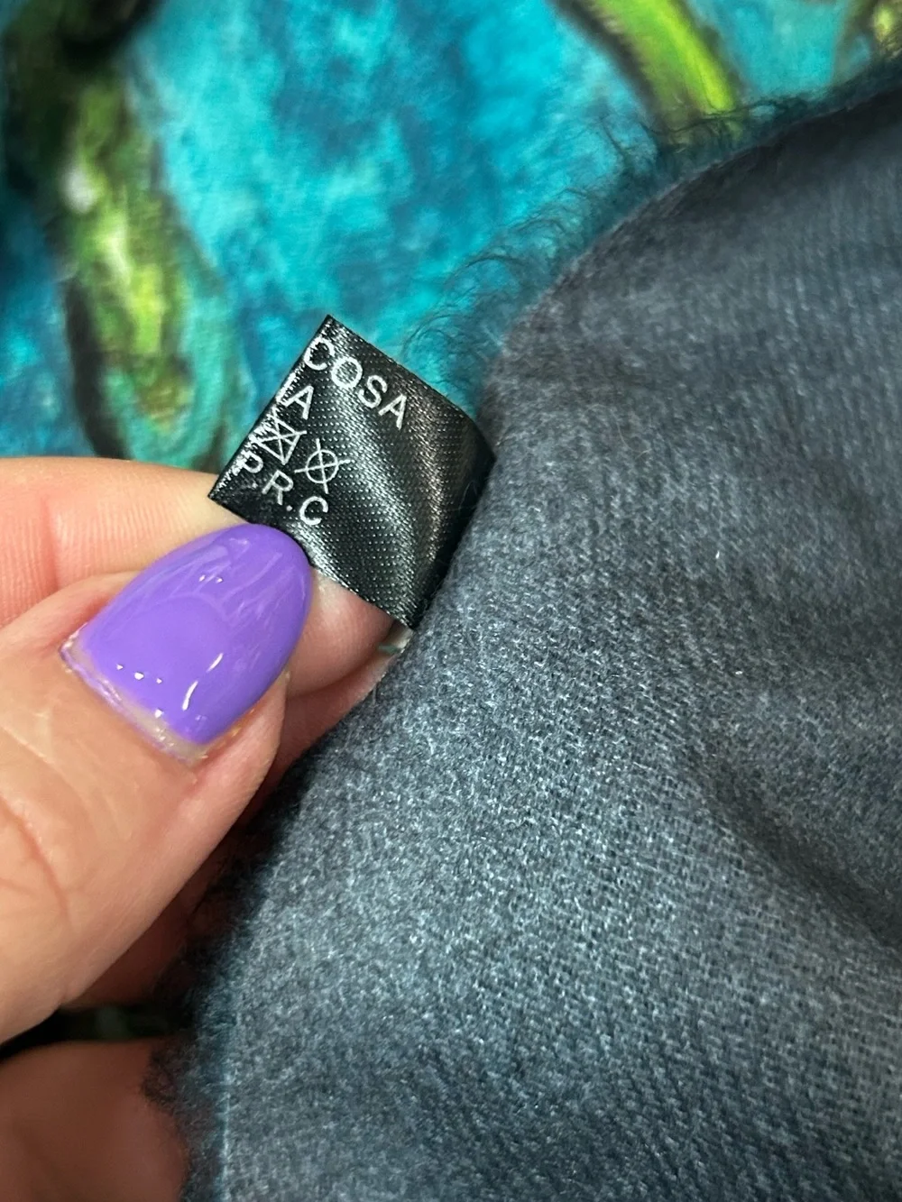 Van Gogh Almond Blossom Art Shawl Wrap Fringe Scarf Blue Floral Wool Blend